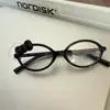 Gafas Ovaladas Estampado de Leopardo Marco de Lazo Deseo Puro Lindo Vintage Gafas Sin Graduación Subcultura Aspecto Natural Sin Maquillaje Sesión de Fotos Decorativa