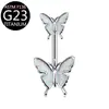 Anillo para el ombligo G23 Corazón Flor Mariposa Incrustado con Circonita Anillo para el ombligo Europeo y Americano Transfronterizo F136 Joyería para Piercing