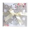 Comércio exterior pó glitter floco de neve de Natal cartão de felicitações de casamento prata laser oco convite cartão de convite Shenzhen atacado