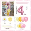 Columna de Globos Tema Margarita Set de Globos de Foil Digitales Rosados de 32 pulgadas Globos Decorativos para Fiesta de Cumpleaños