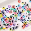 Contas de olho de resina coloridas, contas listradas de olho grego, contas soltas para pulseiras e acessórios de miçangas feitos à mão DIY
