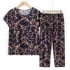 Conjunto de Verão para Vovó Mulheres de Meia-idade e Idosas Manga Curta Algodão Roupa de Duas Peças Blusa Pulôver da Mãe Blusa Blusa para Idosas