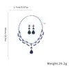 Pendientes Colgantes de Flor de Zirconia Exquisita Coreana Collar Cadena para Clavícula de Moda Versátil Lujo Accesible Conjunto de Gama Alta