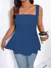 2026 Moda Europea y Americana Transfronteriza para Mujer Tallas Grandes Cuello Cuadrado Francés Diseño de Alta Gama Top sin Mangas Camisola Casual Europea y Americana para Mujer