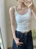 Camisola de Rayas Estilo Coreano con Espalda Descubierta y Copas para Mujer, Ropa Interior de Verano de Lyocell con Doble Tirante, Top Halter con Espalda Cruzada