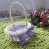 Cesta de Flores Xyt, Tejida de Bambú y Ratán, Portátil, para Boda, Dulces, Baile, Hogar, Oficina, Adornos Decorativos, Adornos, Cesta DIY Hecha a Mano