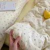 Juego de Cama de Gasa de Doble Capa 100% Algodón Puro Grado Materno e Infantil de Cuatro Piezas Sábana y Sábana Ajustable de Dibujos Animados Lindos y Frescos