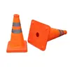 Cone de Estacionamento Banido em Formato de Casquinha de Sorvete, Barreira Retrátil, Cone Triângulo de Advertência Refletivo de Segurança 70cm para Uso de Emergência