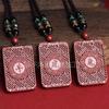 Colgante de cinabrio natural de alto contenido, arena amarilla púrpura, colgante de zenigment del zodiaco, colgante grabado de doble cara