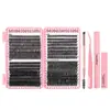 Libro de Pestañas 30P40P32 Filas de Pestañas Postizas Set de Pegamento 60P80P Segmento de Cabello Grueso Cruzado Europeo y Americano Esponjoso