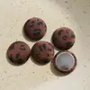 Outono e Inverno Retro Maillard Estampa de Leopardo Cor de Café Estrela de Cinco Pontas Fivela Redonda Botão Acessório de Cabelo DIY Acessórios de Chapéu