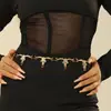Cadena de cintura colgante creativa cabeza de VACA hebilla con incrustaciones de esmeralda cadena de cintura cinturón sello de cintura para abrigo vestido Accesorios Venta al por mayor