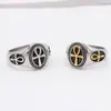 R1428 Joyería de Comercio Exterior al por Mayor Personalidad Europea y Americana Retro Anubis Cruz Anillo de Acero de Titanio para Hombre