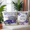Funda de almohada con estampado de primavera Amazon Transfronterizo Camión con estampado de corona Juego de fundas para cojines de sofá Funda de cojín para dormitorio