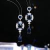 Indústria Pesada Atmosfera Exagerada Luxo Leve Alto Padrão Brincos de Gota d'Água Femininos Agulha de Prata s925 Vestido de Banquete Moda Brincos Elegantes