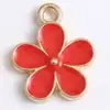 Aa-9 Pingente Flor Colorida 9 Cores Artesanal DIY Liga Esmalte Pulseira Colar Charme Joia Chaveiro Brincos