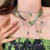 Colar de Borboleta com Franjas Novo de Verão para Mulheres, Design Único com Acabamento Robusto, Corrente para Clavícula com Contas Estilo Doce e Descolado