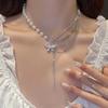 Estilo japonês e coreano Super fada brilhante elegante fada colar de cristal borla pingente nicho meninas 'leve luxo clavícula cadeia
