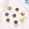 DIY frisado pulseira colar buraco contas tridimensionais banhado a cobre 18K ouro real estilo chinês pingente de gota de ouro antigo