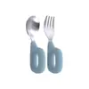 Ventas Directas de Fábrica Acero Inoxidable Silicona Vajilla Infantil Plato de Cena de Silicona Bol Tenedor Cuchara Babero Vajilla Set de Vajilla para Bebé
