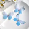 Pacote com 3 Borboletas de Tule 3D de Camada Dupla de 5cm para Acessórios de Cabelo DIY Feitos à Mão, Materiais de Decoração, Brincos de Maquiagem Facial Estilo Antigo Hanfu
