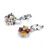 Pendientes Caibao Series Europeos y Americanos de Piedras Preciosas Coloridas Oro de 18K con Citrino Granate Peridoto Joyería