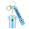 Chaveiro Pingente de Camisa da Copa do Mundo Transfronteiriça Feito de Material Plástico Macio, Chaveiro de Futebol, Brinde para Fãs, Pequenos Presentes