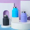 Tetera plegable retráctil de silicona 500 ml, tetera de viaje multifuncional plegable, tetera portátil retráctil de silicona creativa