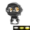Foco LED para exteriores de motocicleta, luz delantera para coche eléctrico, luz auxiliar superbrillante, mini luz de conducción, para aves acuáticas, color amarillo y blanco