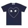 Bestseller transfronterizo: Nueva camiseta de pareja estilo japonés con estampado de corazón de Comme des Garcons, unisex de manga corta con estampado CDG de Play Bao Ling