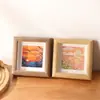 Marco de fotos cuadrado de 456 pulgadas con pintura al óleo, pequeño libro rojo hueco tridimensional de 10 x 10 cm, marco de fotos de muestra de mariposa para pared