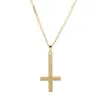 Moda Masculina Trendy Europea y Americana Colgante Diseño de Nicho Acero Inoxidable Cruz Invertida Clásico Simple Personalizado Collar para Mujeres