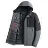 Chaqueta de algodón para hombre, abrigo de invierno para hombre, engrosado y cálido, con bloques de color, con capucha, chaqueta gruesa acolchada de algodón, ropa de invierno