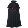 Capa real de Halloween con hombreras para hombre y mujer, disfraz medieval retro con cortina de cuentas y cadena con capucha