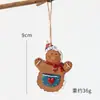 Adorno de Figura de Hombre de Jengibre con Lazo de Resina Navideña Colgante Pequeño para Árbol de Navidad Decoraciones Navideñas Gorro de Navidad