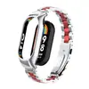 Adequado para Pulseira Xiaomi Mi Band 8, Pulseira de Aço Inoxidável Sólido com Três Contas, Pulseira de Metal Versão Cerâmica Xiaomi Mi Band 9