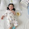 Novo Saco de Dormir Sem Costura de Manga Média para Bebê Primavera e Verão Roupa de Casa Fina de Algodão Lycra Infantil Venda por Atacado