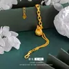 Pulsera de Campana con Cara de Animal Pulsera Dorada Pez de Madera Mágico Pulsera Guardián de la Paz Accesorios de Oro Arena Vietnamita Femeninos Joyería de Mano