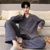 Pijama Popular para Hombre, Primavera y Otoño Imitación Algodón Manga Larga 2026 Nuevo Estilo Cárdigan que se Puede Usar Afuera, Conjunto de Ropa para el Hogar Otoño e Invierno Venta al por Mayor