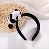 Bonito dos desenhos animados panda cocar Xiao Zhan cabeça de panda de pelúcia broche faixa de cabelo grampo de cabelo faixa de cabelo rosto lavagem headband feminino