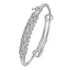 Joyería Personalizada Innovadora de Estilo Chino Antiguo: Pulsera de Empuje y Tirón de Pavo Real Abriendo las Alas, Brazalete de Pavo Real de Tubo Redondo Ancho de Empuje y Tirón