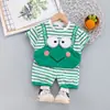 Ropa Infantil 2022 Verano Nueva Ropa Infantil Niños Bebé Infantil Traje Camiseta Manga Corta Conjunto de Dos Piezas Versión Coreana Transfronterizo