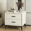 Mesita de noche de cuero de lujo ligero, mueble de noche simple de madera maciza para uso doméstico, armario de almacenamiento pequeño moderno de gama alta para dormitorio