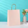 Bolsa de Mano de Papel Kraft Colorida de Mancha Bolsa de Regalo de Color Puro Bolsa de Compras para Ropa Bolsa de Papel para Empaque de Horneado con Logo Impreso