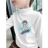 Ropa interior térmica para niños, camiseta de manga larga para niños 2026, nueva, cálida, forro polar de doble cara, cuello semi-alto, top versátil