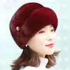 Nuevo Sombrero de Piel Sintética de Visón de Invierno para Mujer, Sombrero Cálido de Cuero a la Moda para Personas de Mediana Edad y Mayores, Elegante Turbante de Piel
