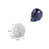 Molde de Silicona para Adorno de Calavera de Halloween, Superficie de Espejo Grande, Mediano y Pequeño, para Manualidades con Resina de Cristal y Yeso