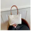 Bolsa de mão doce de moda com estampa de bolinhas e estrelas estilo coreano de alta aparência, bolsa de presente com laço da moda, bolsa tote estilosa