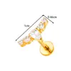 Joyería para Piercing Henson G23/F136 de Titanio con Tornillo de Cereza Incrustado de Circonita Stud para Labio Stud para Cartílago Auricular Joyería para Piercing