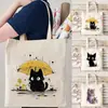 Bolsa de Tela Impresa por Ambos Lados Bolsa de Compras Tote Bag Bolsa de Compras de Lona Reutilizable Lista para Usar Dropshipping